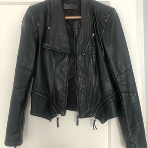 Blank NYC Faux Leather Fitted Moto Jacket